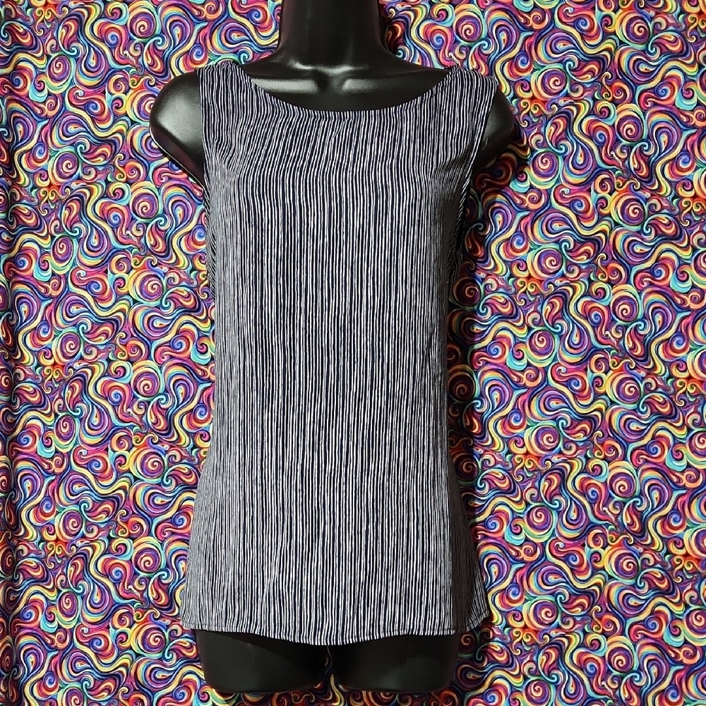 Striped Navy Sleeveless Top